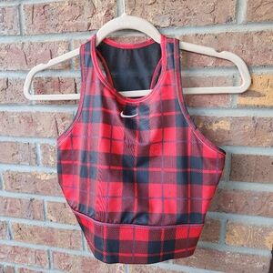 Nike Crop Top- Red Plaid